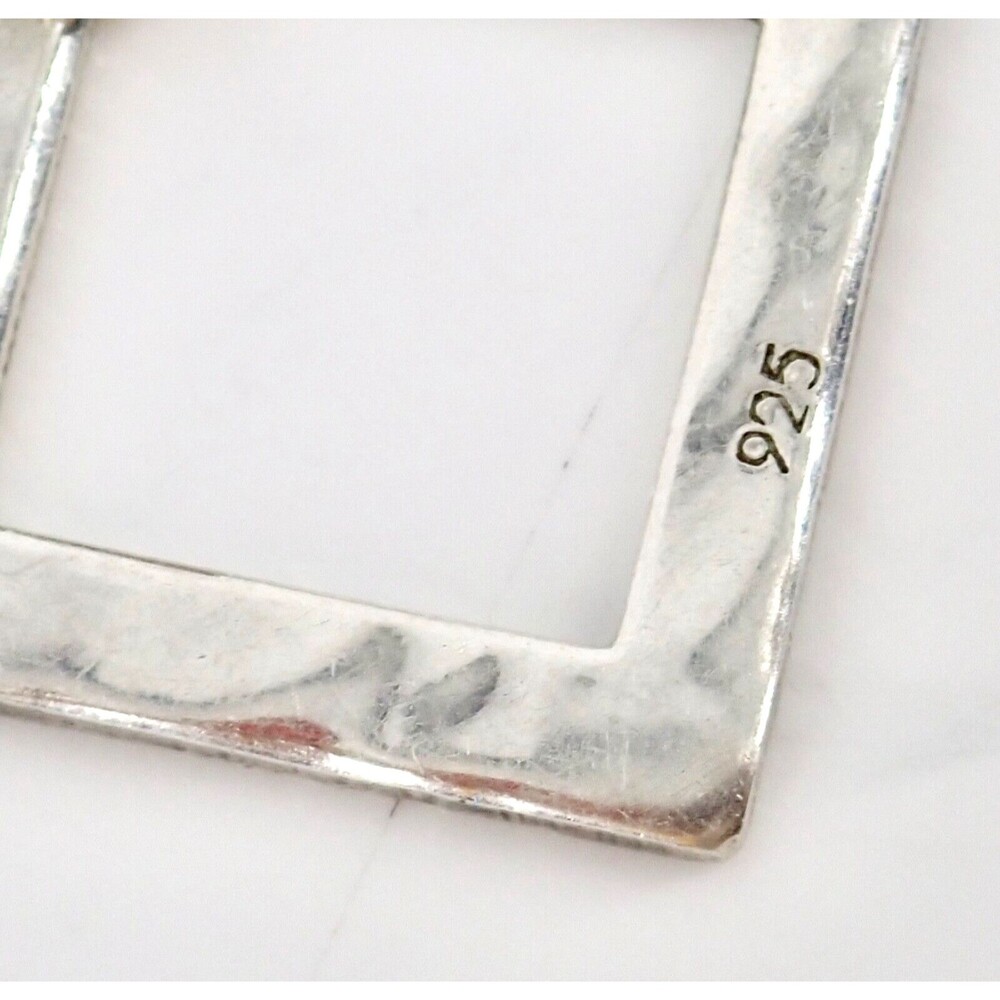 Hammered Sterling Silver .925 Square Post Stud Earrings 9.29 grams 1" x 1" - Picture 14 of 16